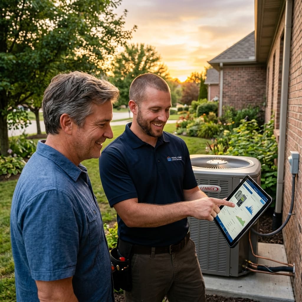 HVAC Technician with Customer